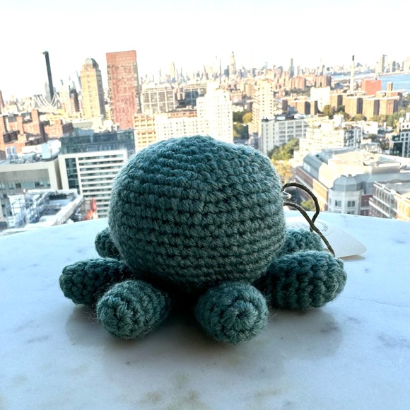 Handcrafted Crochet Teal Octopus Plushie - Picture 3 of 5